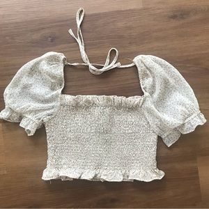 Bohme taupe floral crop top